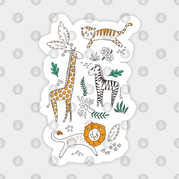 Safari Doodle Sticker by latheandquill